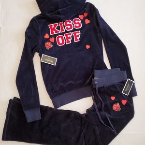 Juicy Couture Velour Kiss Off Tracksuit Jogger Set